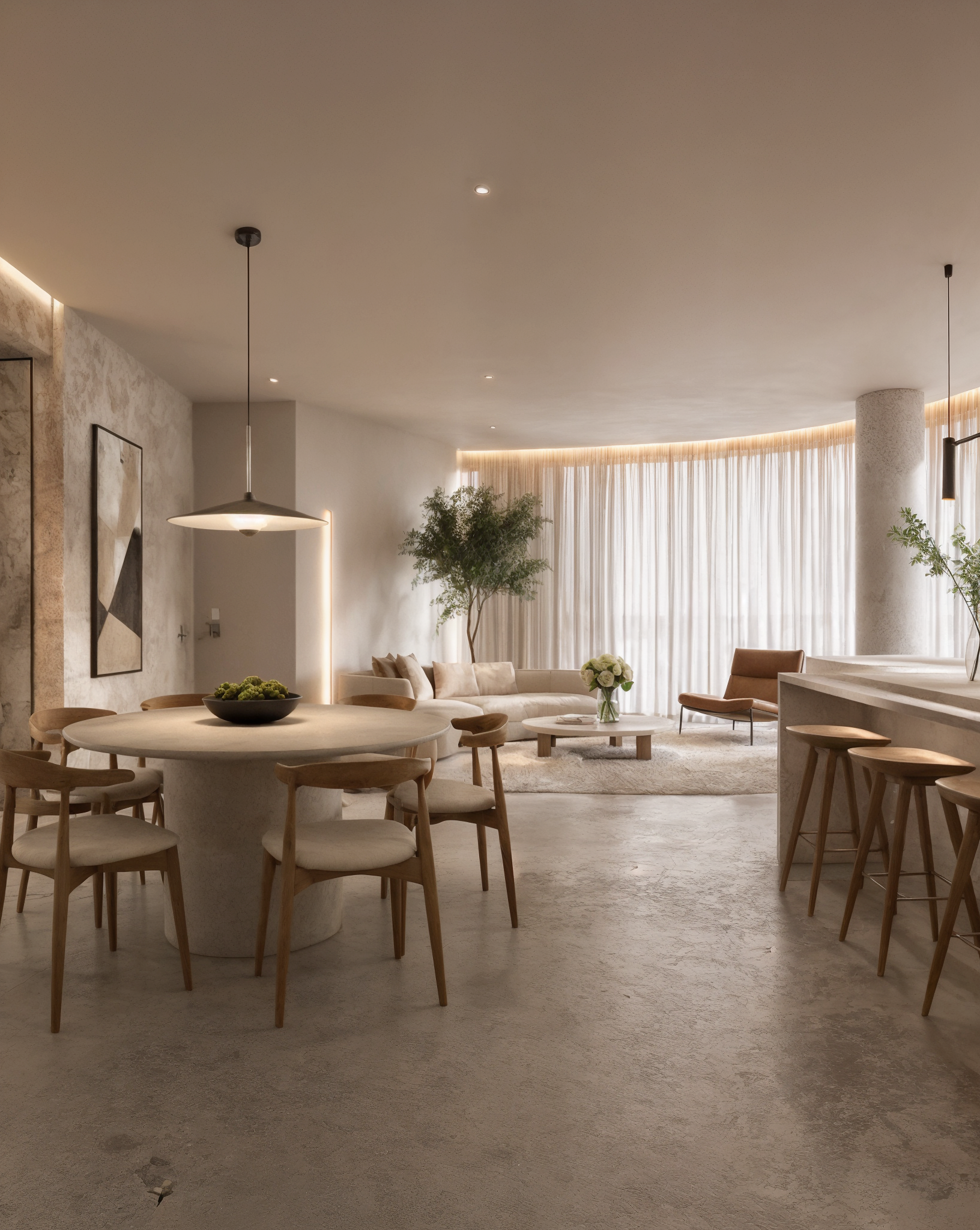 Living integrado do Brava Home Resort